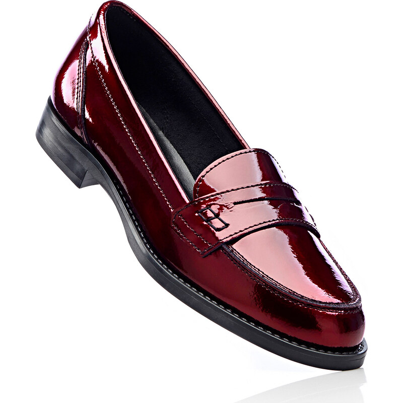 bpc selection Mocassins en cuir verni rouge chaussures & accessoires - bonprix