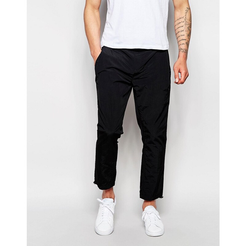 ASOS - Pantalon habillé coupe fuselée en nylon - Noir - Noir
