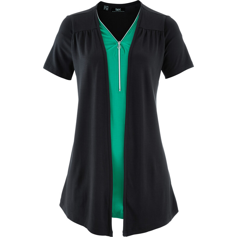 bpc bonprix collection T-shirt 2 en 1 mi-manches noir femme - bonprix