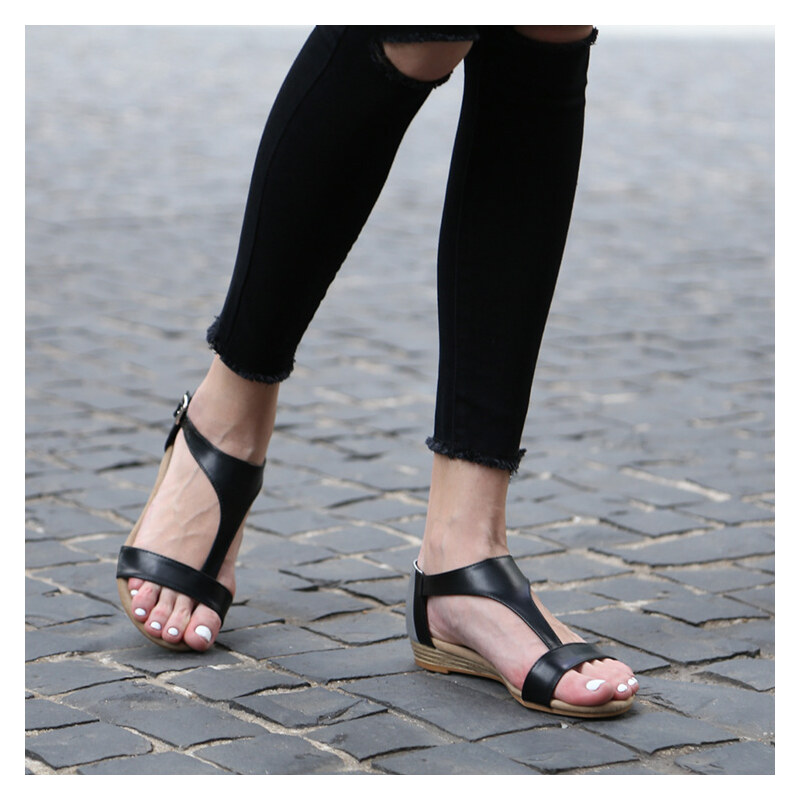 Lesara Sandales nu-pieds avec contrastes de couleurs