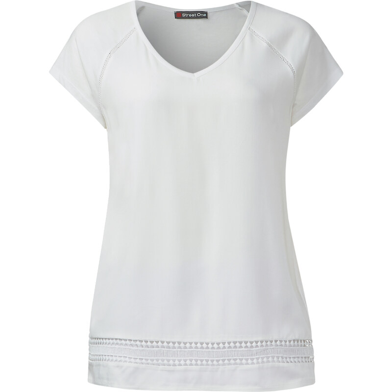 Street One - T-shirt col V Danika - blanc
