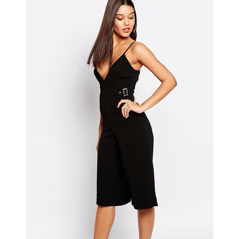 Missguided - Combishort caraco style jupe-culotte - Noir
