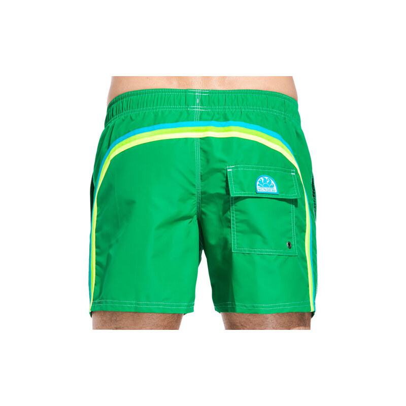 SUNDEK elastic waist mid-length swim shorts