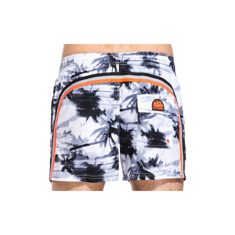 SUNDEK elastic waistband mid-length swim shorts