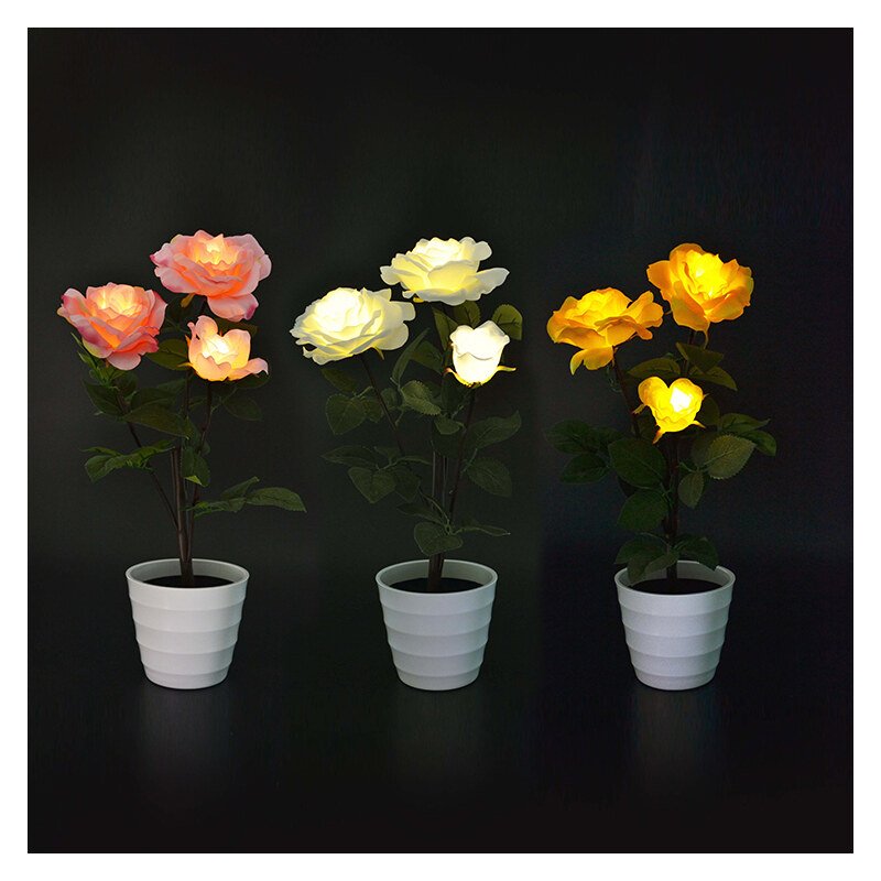 Lunio Living Lampe LED en forme de roses en pot