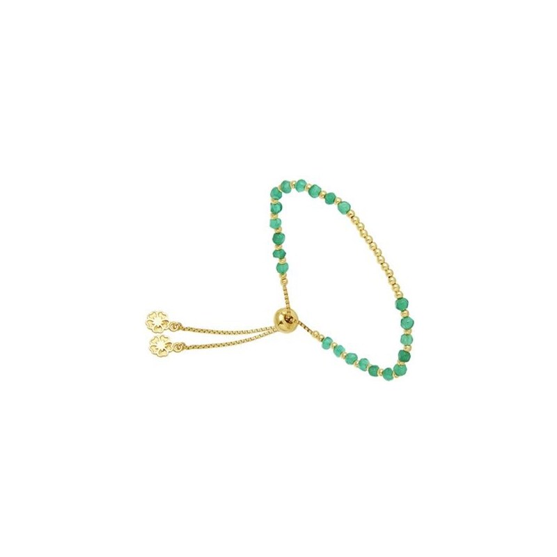 Bracelet orné d'onyx vert Alternance Azuni