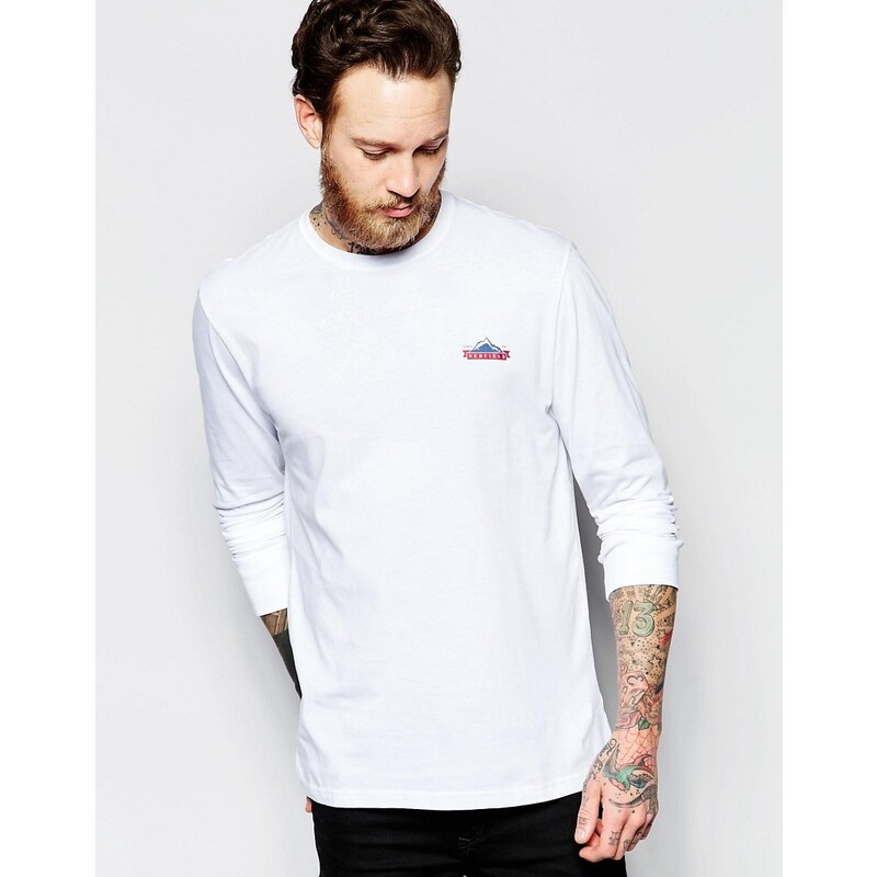Penfield - T-shirt à manches longues avec logo montagne exclusivité ASOS - Blanc - Blanc