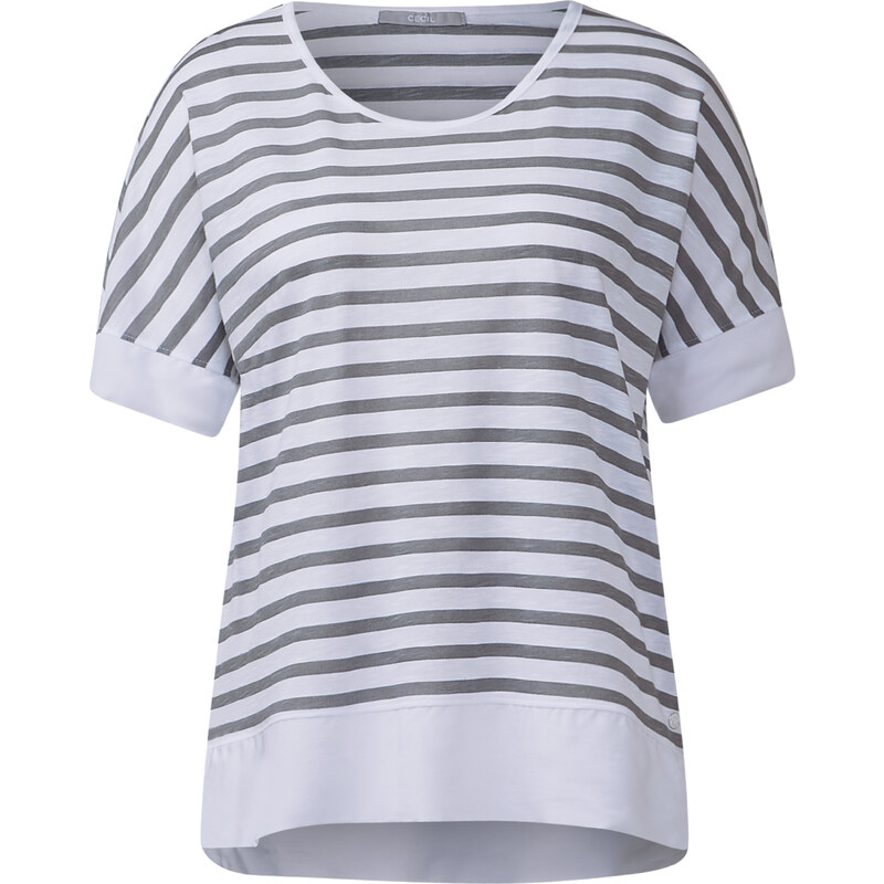Cecil - T-shirt rayé color-block - graphit light grey