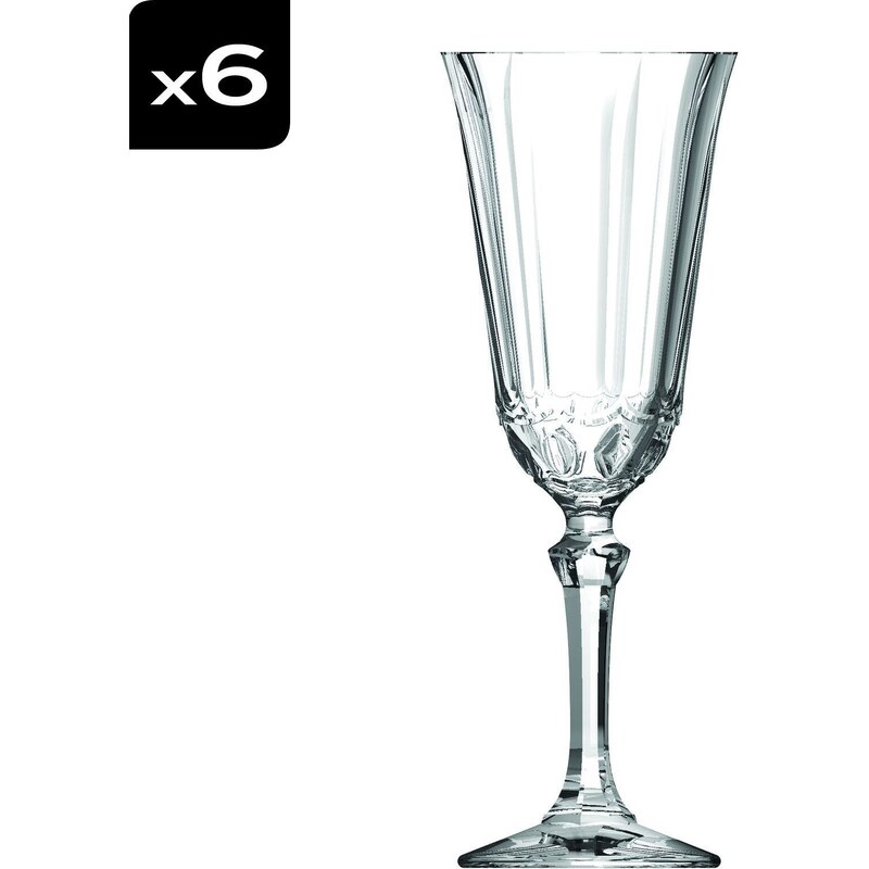 Cristal d'Arques Allure - Lot de 6 flûtes à champagne - transparent