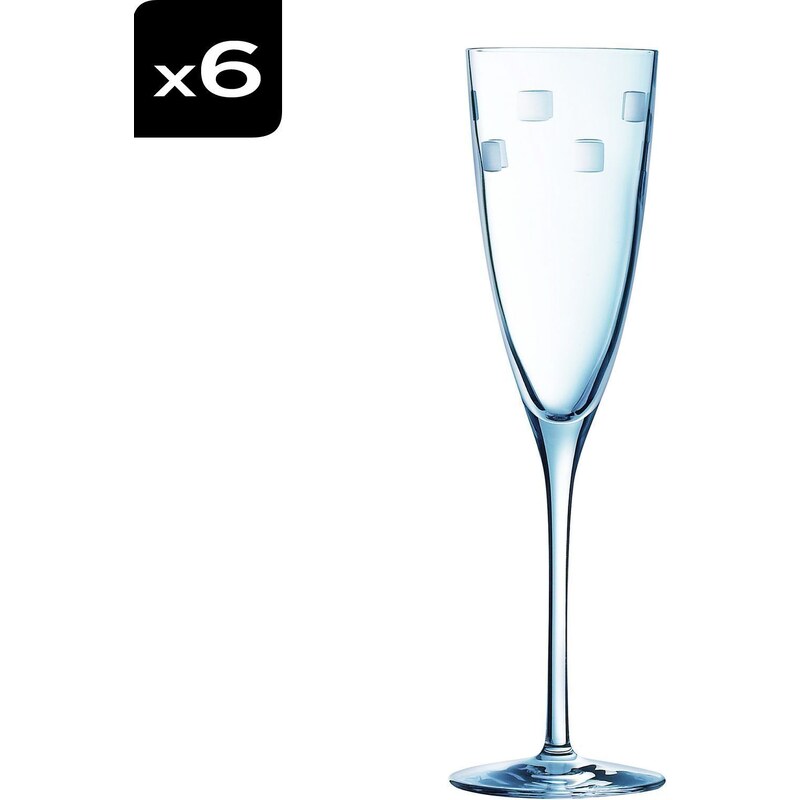 Cristal d'Arques Cubic - Lot de 6 flûtes à champagne