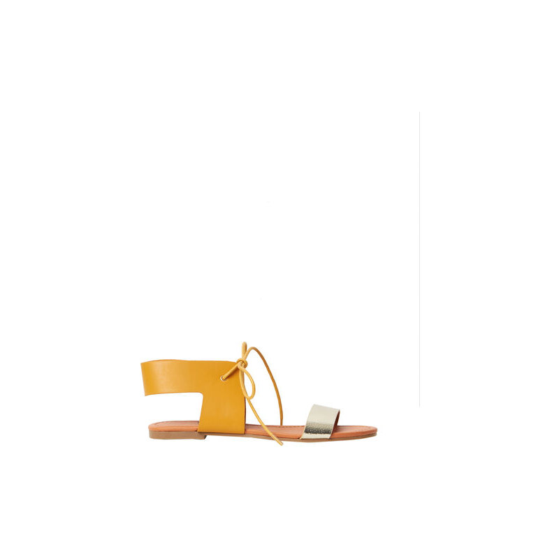 Sandales plates bicolores en suédine Etam