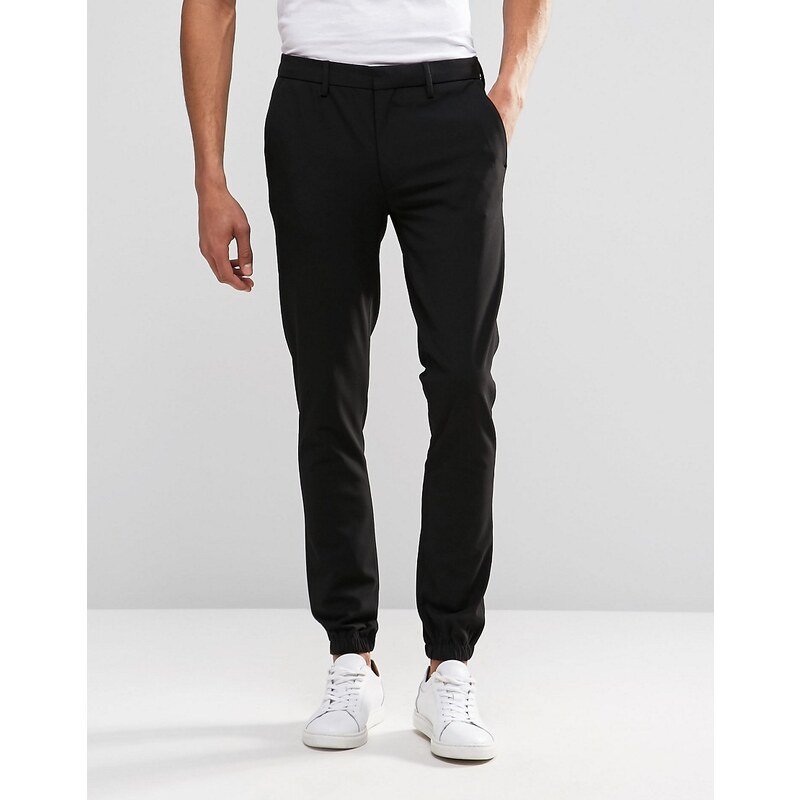 ASOS - Pantalon de jogging habillé super skinny - Noir - Noir