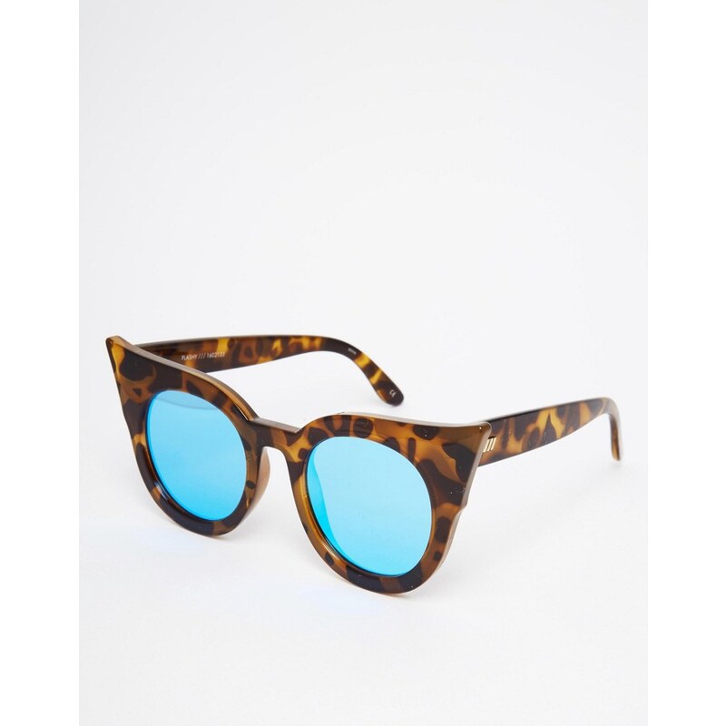 Le Specs - Lunettes de soleil yeux de chat spectaculaires à verres foncés - Noir