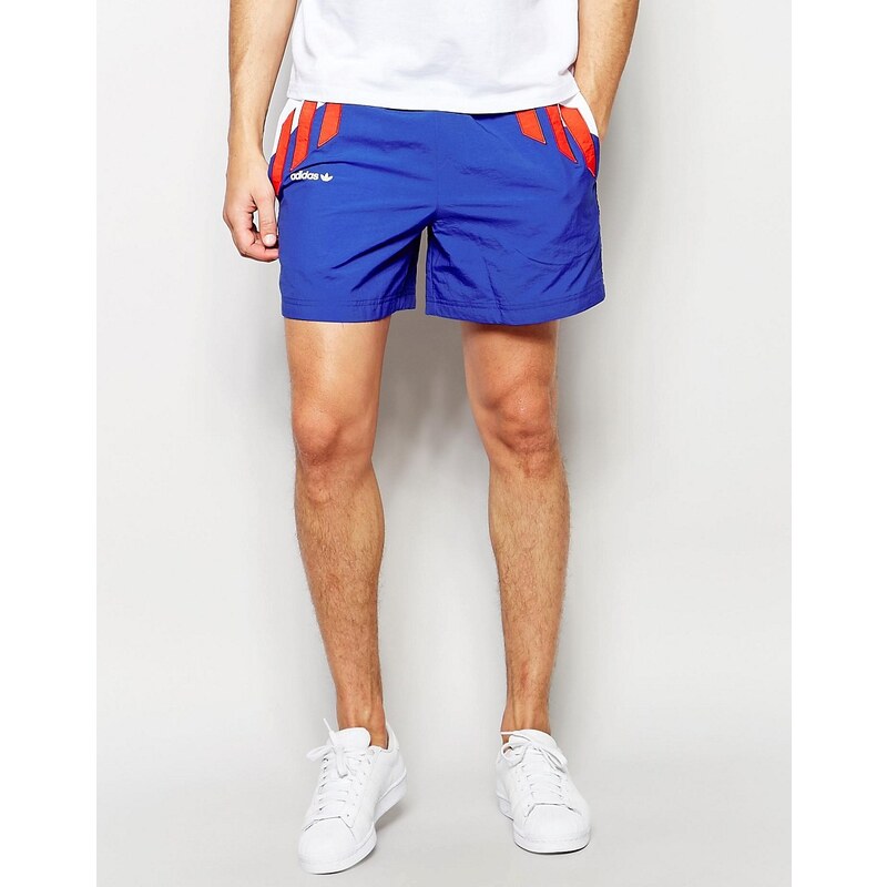 Adidas Originals - AJ7336 - Short rétro tricolore - Bleu