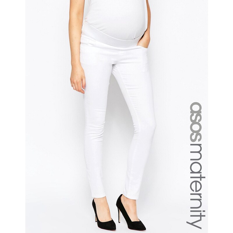 ASOS Maternity - Ridley - Jean skinny taille basse - Blanc - Blanc