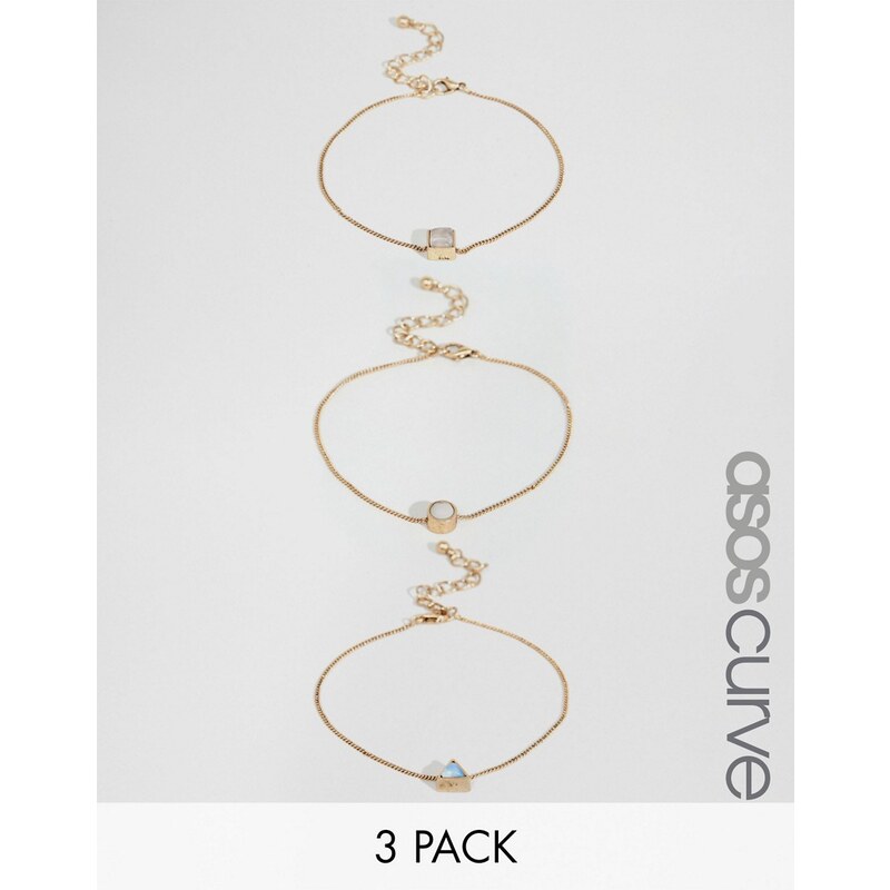 ASOS Curve - Lot de 3 bracelets style western - Multi