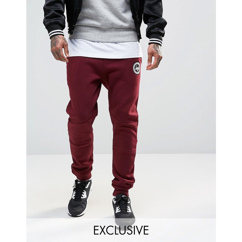 Hype - Pantalon de survêtement skinny avec logo armoiries - Rouge