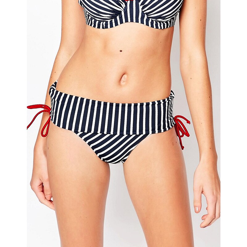 Pour Moi - Ahoy - Bas de bikini rayé avec rabat - Multi