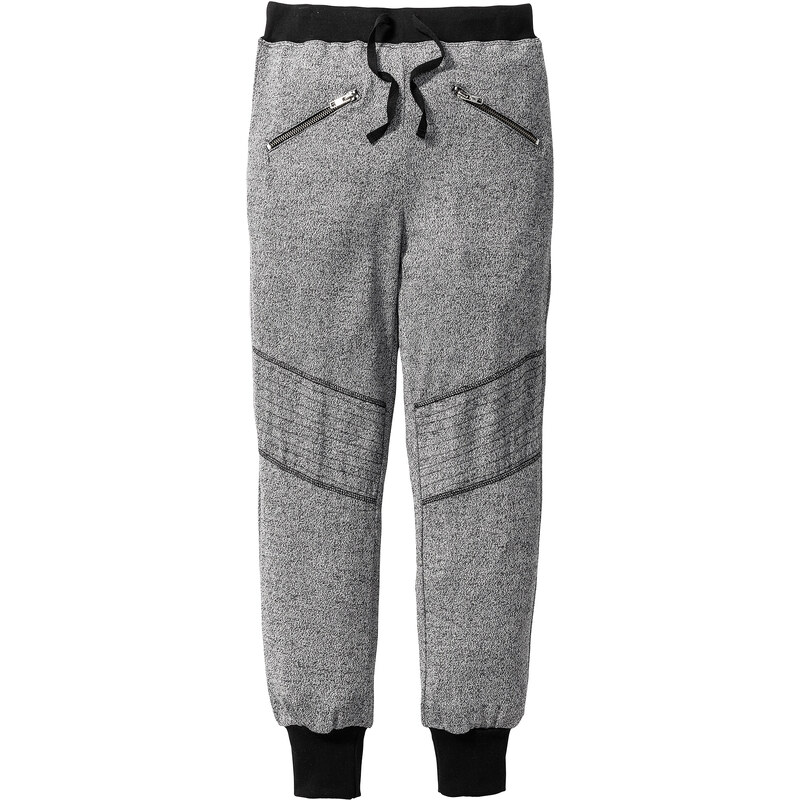 bpc bonprix collection Pantalon avec taille contrastante et zips, T. 116-170 noir enfant - bonprix