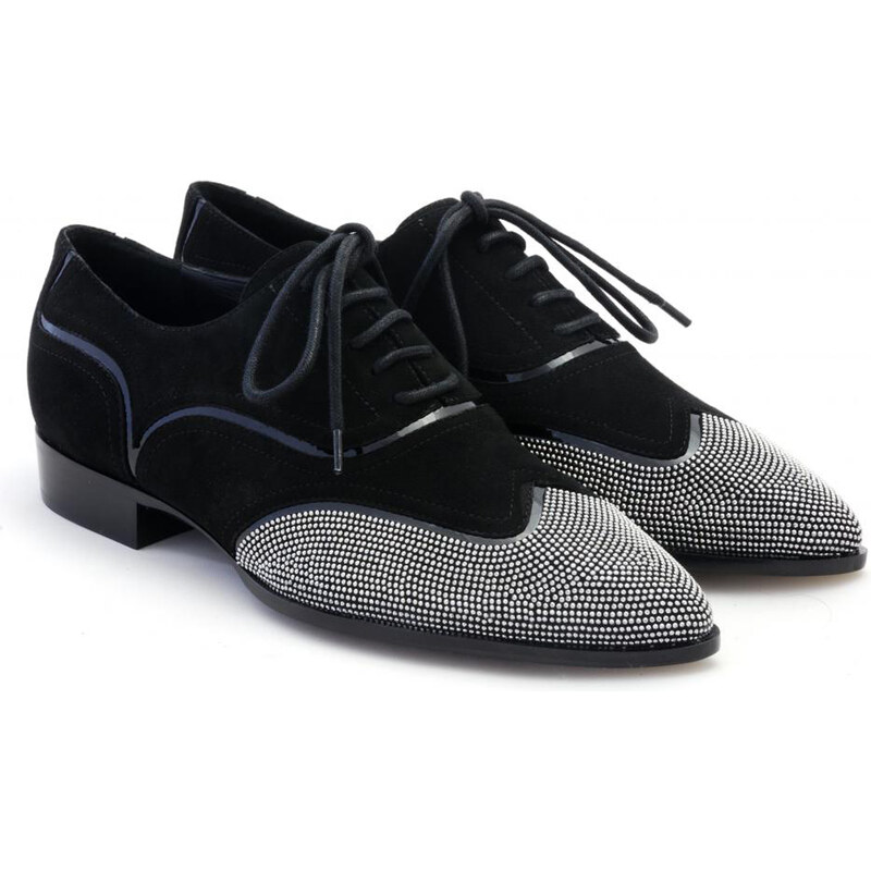 Chaussures à lacets Giuseppe Zanotti femme en daim noir