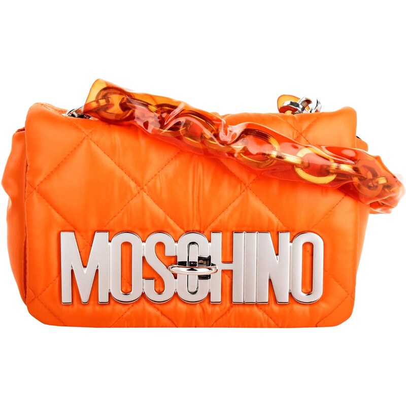 Moschino Sacs à Bandoulière, Quilted Satin Crossbody Orange en orange