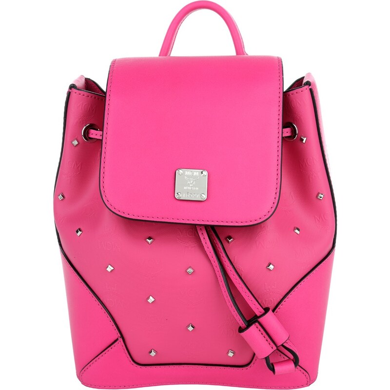 MCM Sacs à Bandoulière, Claudia Studs Backpack X-Mini Beetroot Pink en rose vif