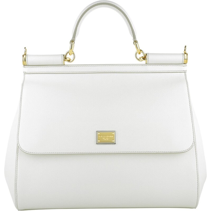 Dolce&Gabbana Sacs portés main, Vitello Stampa Handbag Bianco en blanc