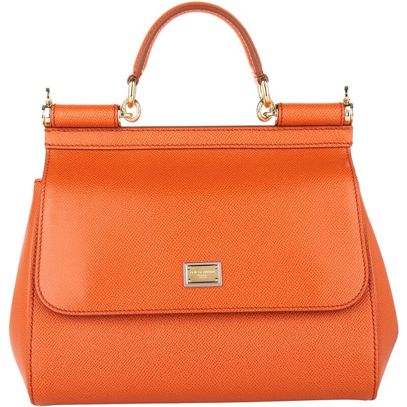 Dolce&Gabbana Sacs portés main, Sicily Bag Medium Dauphine Calfskin Arancio en orange