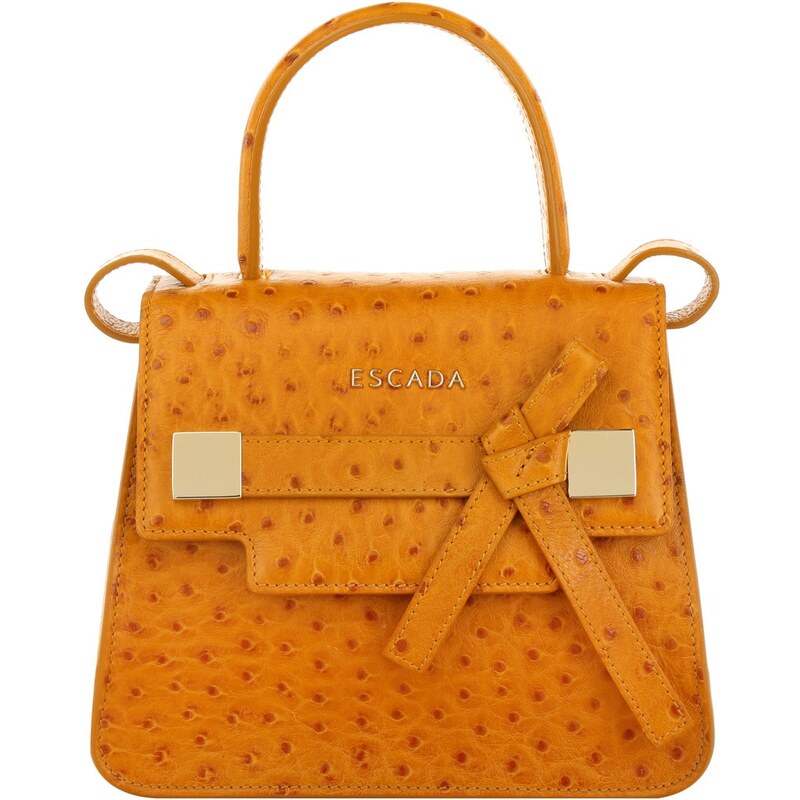 Escada Sacs à Bandoulière, Mini Handle Bag Ostrich Detail Amber en orange