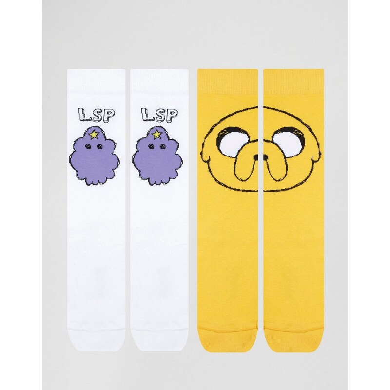 ASOS - Adventure Time - Lot de 2 paires de chaussettes à motif - Multi