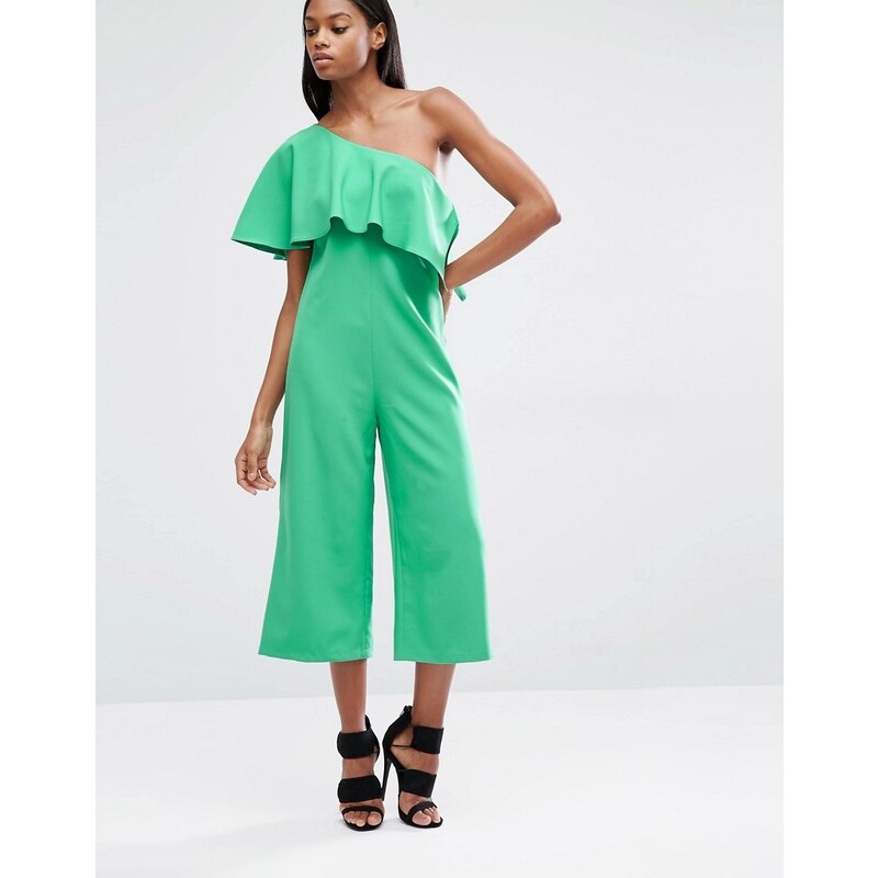 Lavish Alice - Combinaison style jupe-culotte à superposition asymétrique - Vert