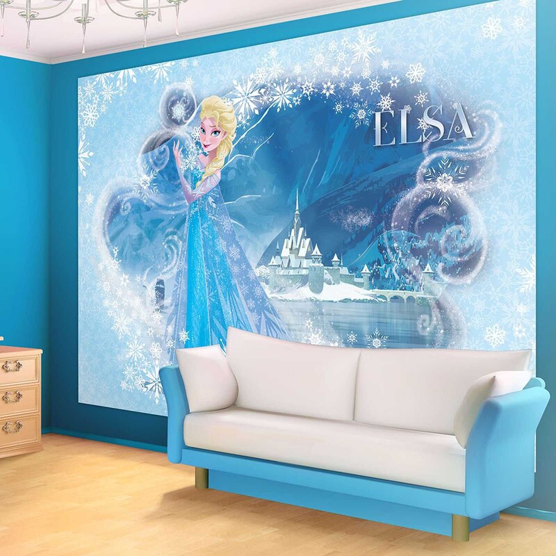 La Reine des Neiges Lot de 2 lés de papier peint 130 g/m² - bleu