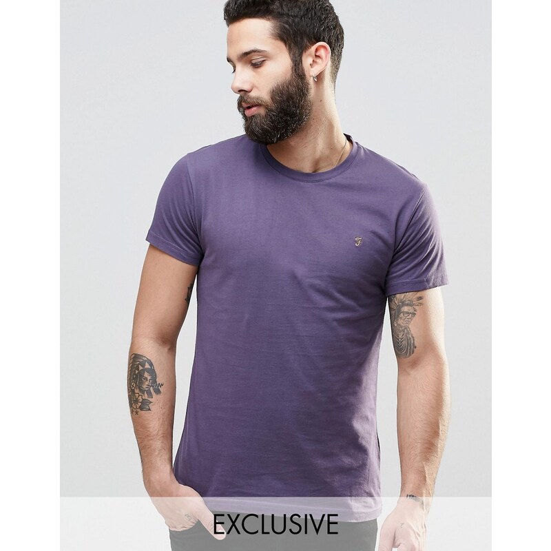 Farah - T-shirt ajusté avec logo F - Figue - Violet