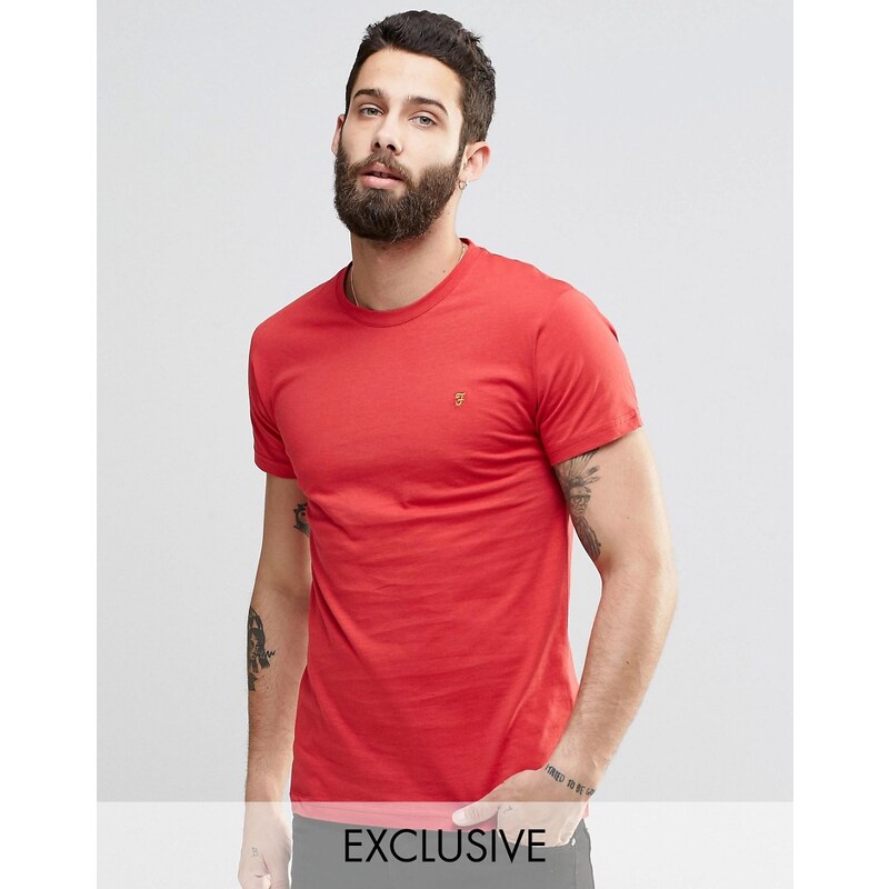 Farah - T-shirt ajusté avec logo F - Rouge - Rouge