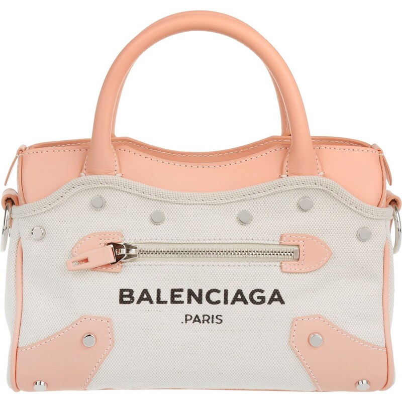 Balenciaga Sacs portés main, Belharra Mini City Tote Natur/Rose Ballerine en rose pâle, blanc