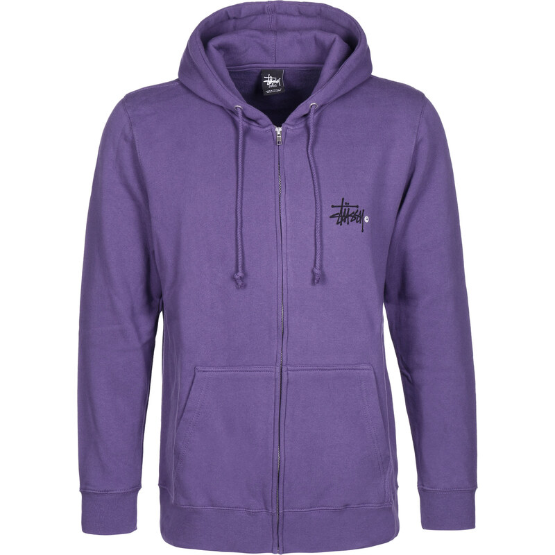 Stüssy Basic Logo sweat zippé à capuche purple
