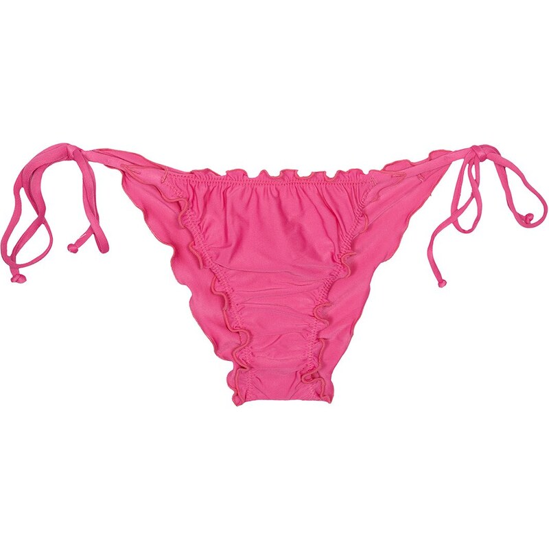 Rio De Sol Bas De Bikini Scrunch Rose à Bords Ondulés - Calcinha Luli Pink