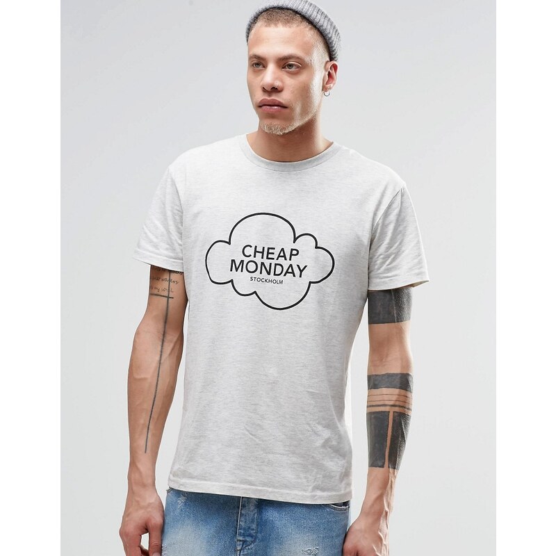 Cheap Monday - T-shirt classique avec logo nuage - Beige