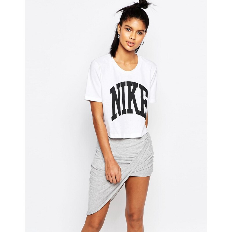Nike - T-shirt court avec inscription logo - Blanc