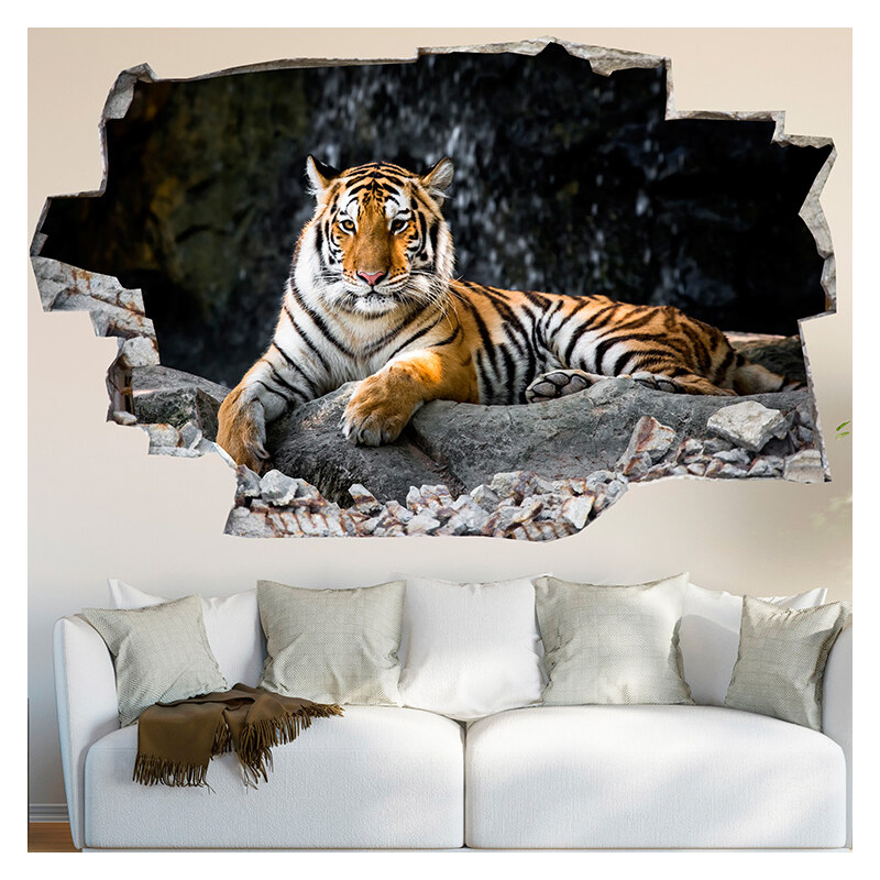 Lesara Sticker mural 3D Tigre