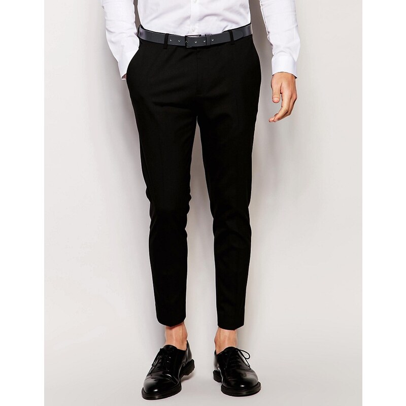 ASOS - Pantalon habillé super skinny coupe courte - Noir - Noir
