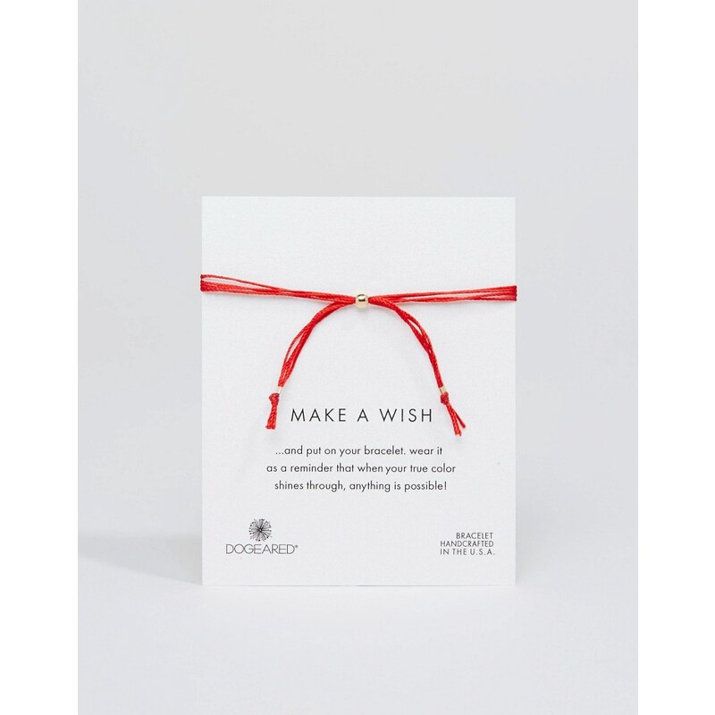 Dogeared - Make A Wish - Bracelet multi-rangs ajustable en soie - Rouge - Rouge