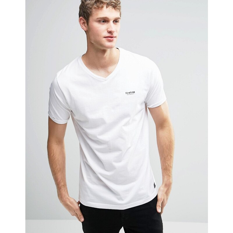 Firetrap - T-shirt col V - Blanc