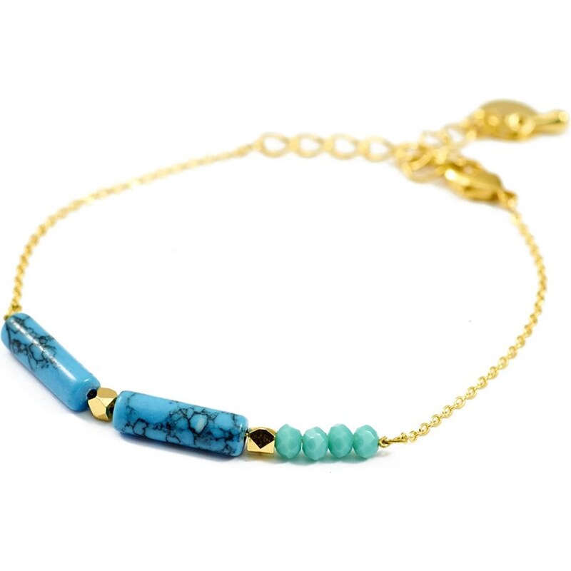 Bracelet orné de pierres fines et perles naturelles Miramar Azucar Bijoux