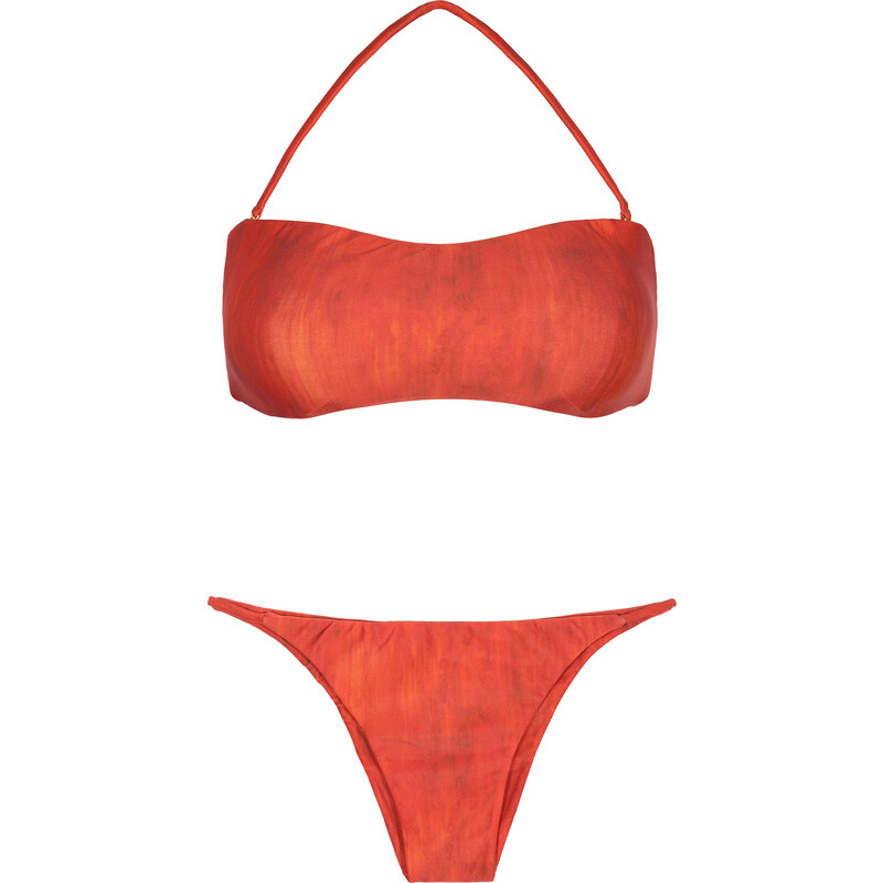 Lenny Niemeyer Bikini Bandeau Orange, Multiples Liens Au Dos - Detailed Back Bandeau Seamless Bikini