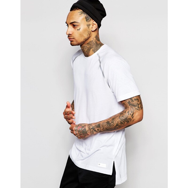 Adidas Originals - AJ7292 - T-shirt long avec 3m non tissé - Blanc