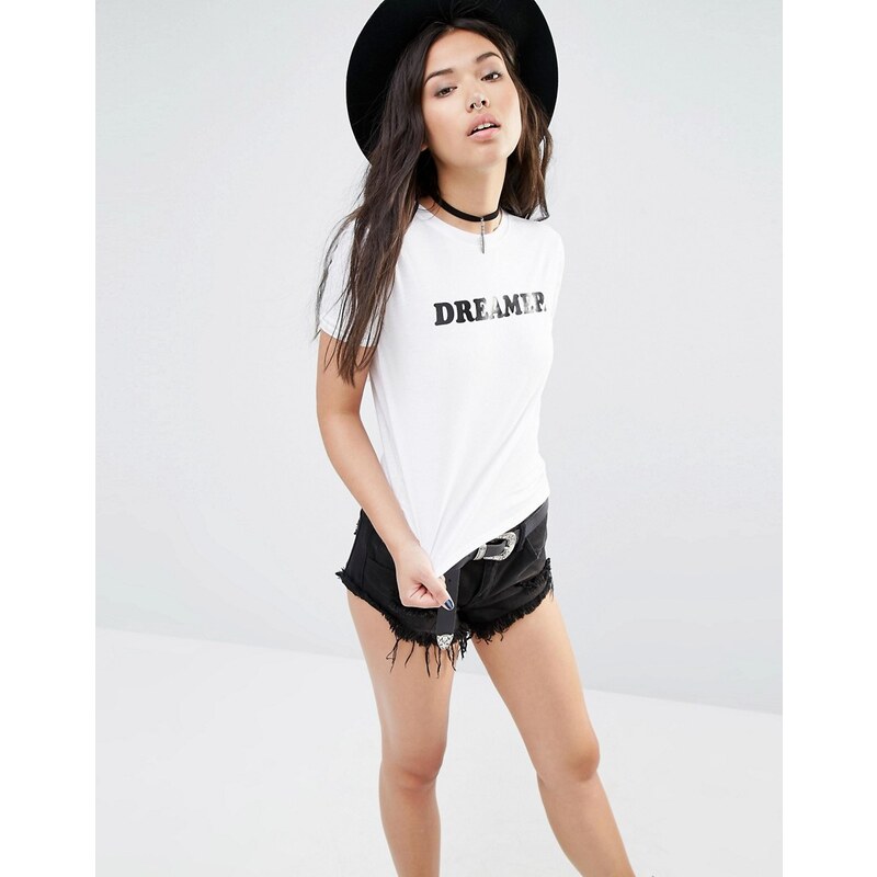 Motel - T-shirt style festival à message Dreamer imprimé - Blanc