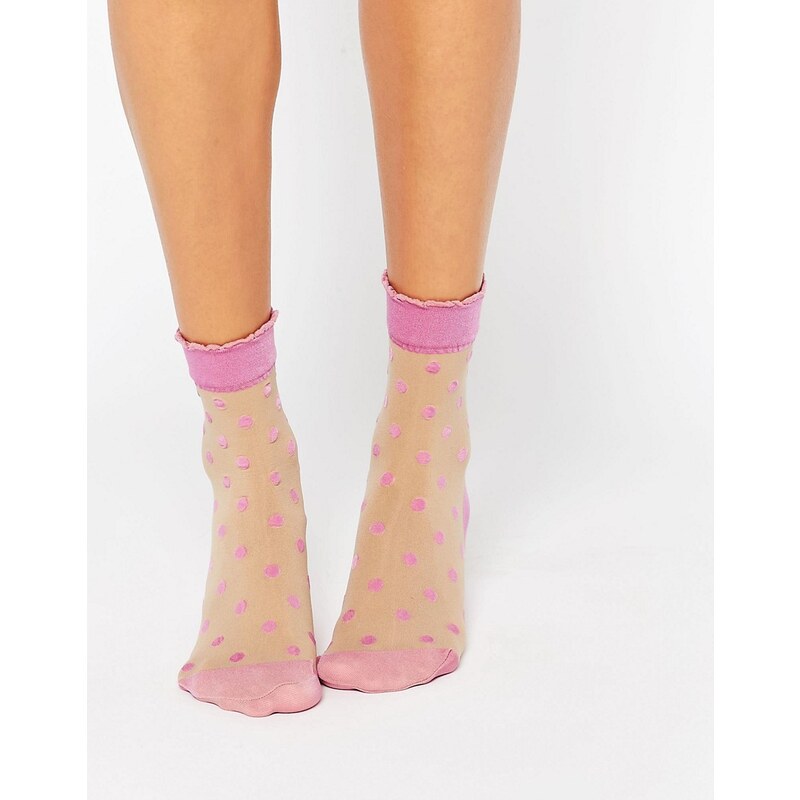 Pretty Polly - Chaussettes à pois - Rose - Rose