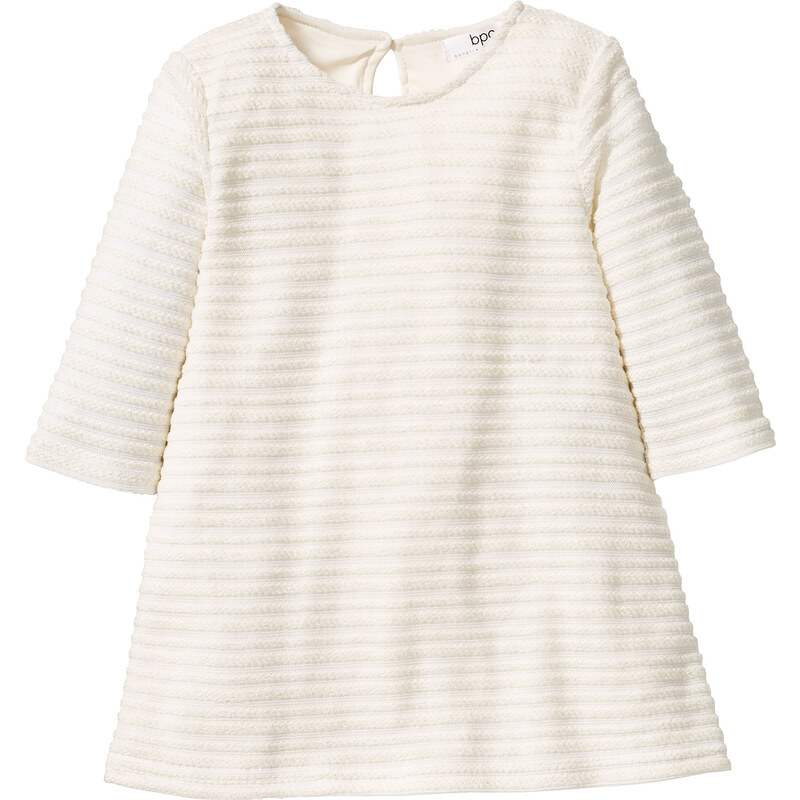 bpc bonprix collection Robe aspect maille blanc manches 3/4 enfant - bonprix