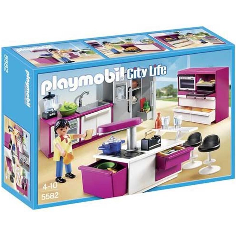 Playmobil Playmobil - Cuisine avec îlot City Life - multicolore